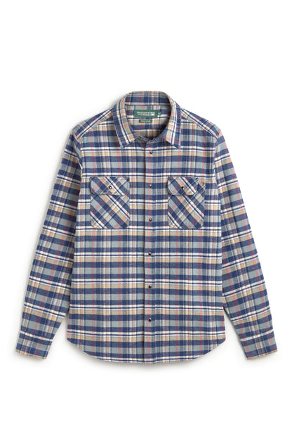 Shirt 01 in Blue and Cream Plaid