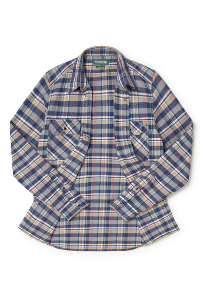 Shirt 01 in Blue and Cream Plaid