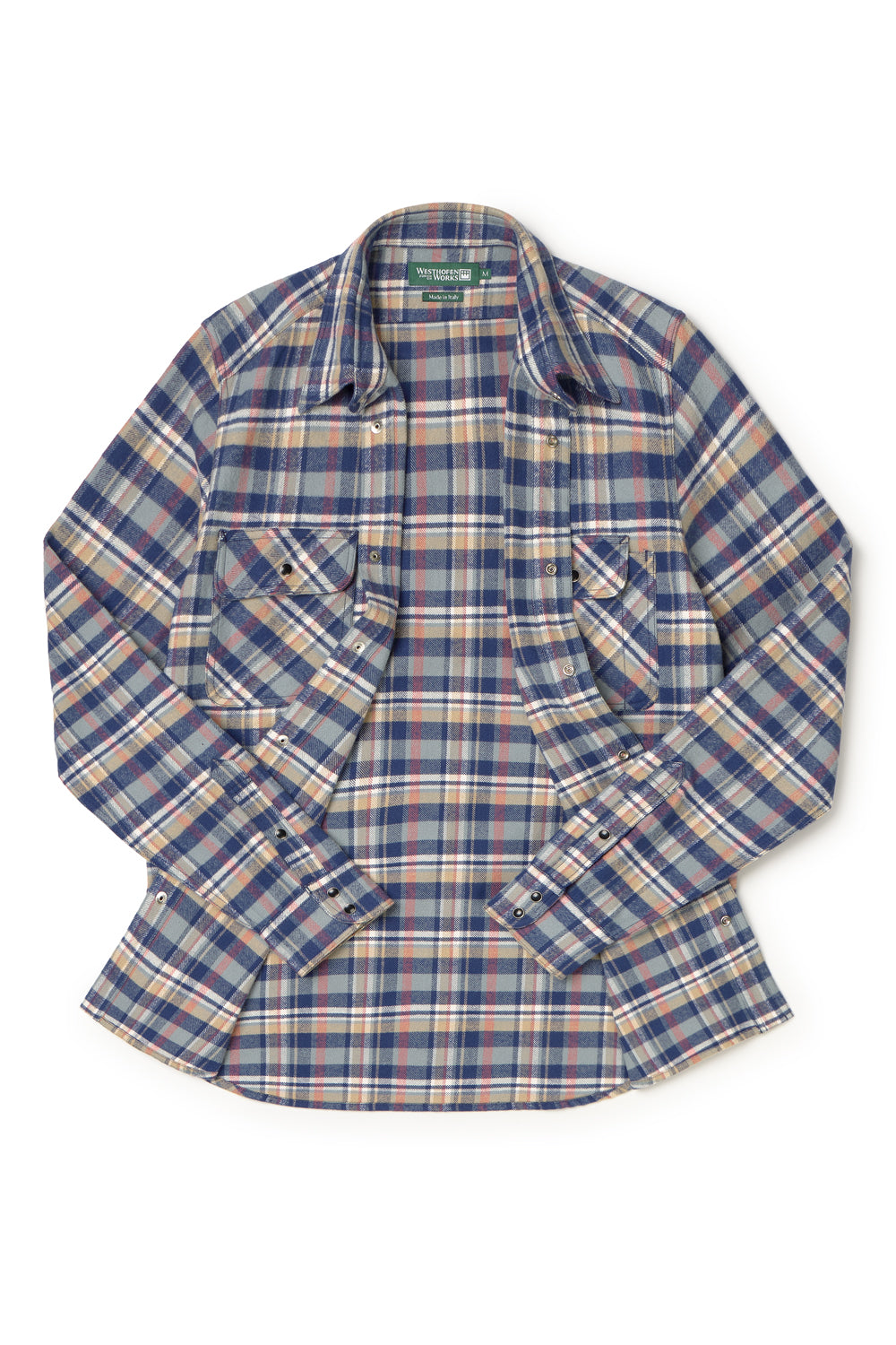 Shirt 01 in Blue and Cream Plaid