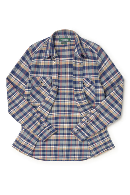 Shirt 01 in Blue and Cream Plaid