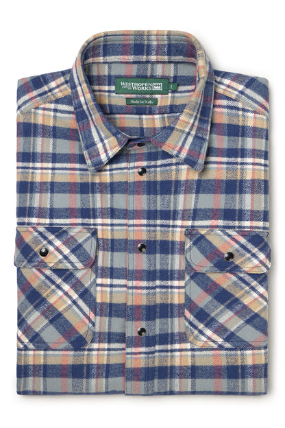 Shirt 01 in Blue and Cream Plaid