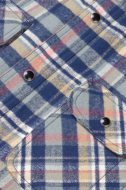 Shirt 01 in Blue and Cream Plaid