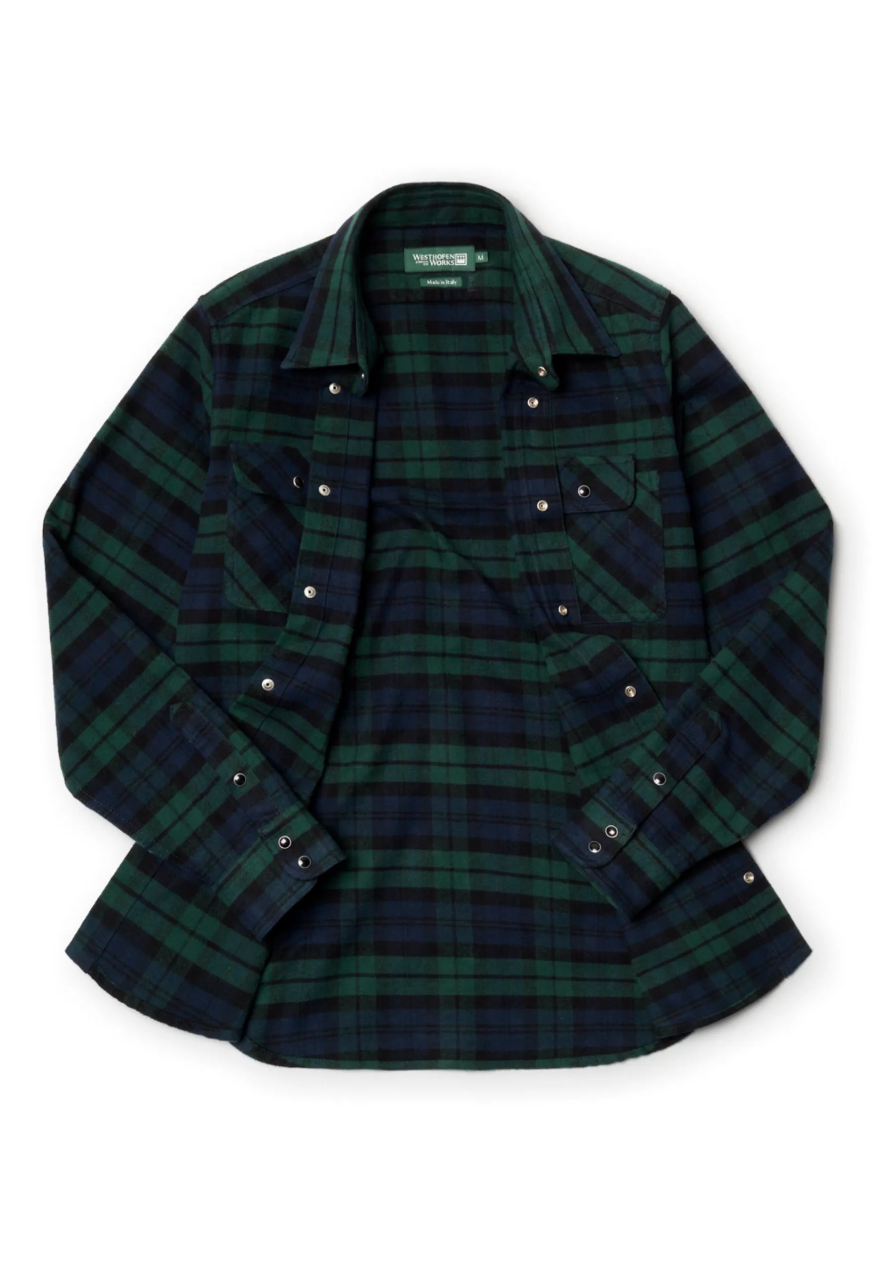 ☆FREEDOM☆ Cadillo Flannel Half Shirt Black CD24MMSH0110BK Shirt 01 in Blackwatch Plaid – Westhofen Works