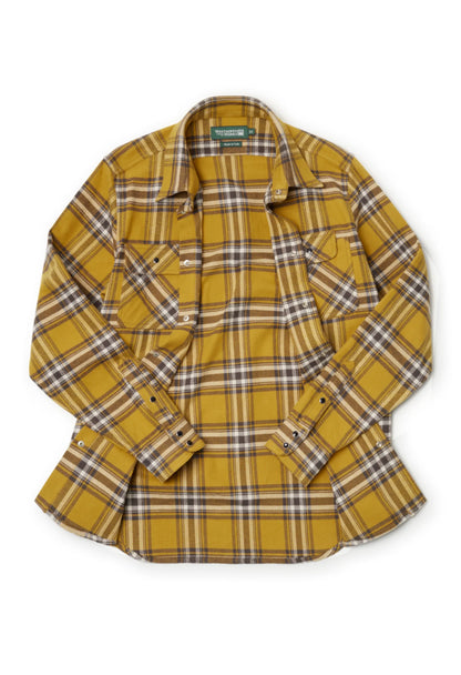 【WV PROJECT】25SS★ Bi Loose Fit Check Shirt Westhofen Works - Yellow Plaid Shirt